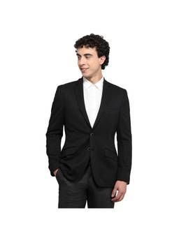 Parx - Regular Self Design Black Blazer