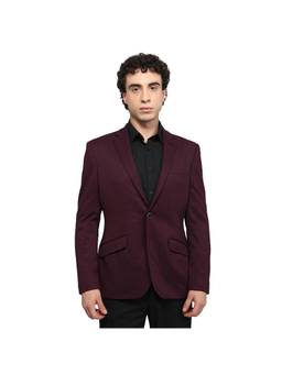 Parx - Regular Self Design Dark Wine Blazer