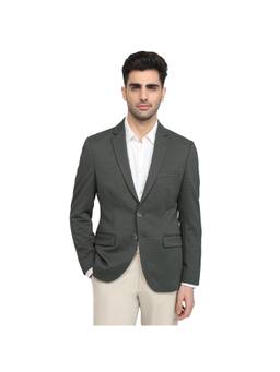 Parx - Regular Solid Dark Green Blazer