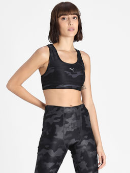 Puma - Mid Impact 4keeps Graphic Bra Pm Black Sports Bra