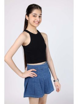 Wakai - Solid Round Neck Crop Top