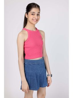Wakai - Solid Round Neck Crop Top