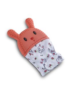 Baby Moo - Teething Mitten Silicone Self Soothing Glove 1 Pc Rabbit - Orange