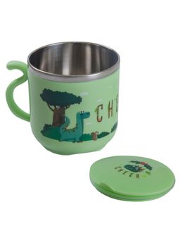 Baby Moo - Stainless Steel Water Cup with Lid Dinosaur - Green