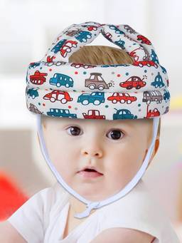 Baby Moo - Car & Truck Head Protection Adjustable Cushioned Safety Helmet White (9-36 Months)