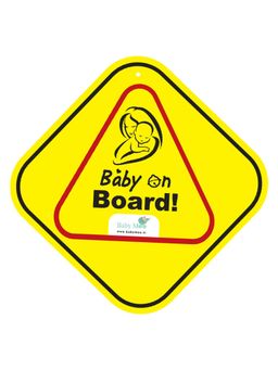 Baby Moo - Triangular Baby On Board with Vacuum Suction Cup Clip-Yellow