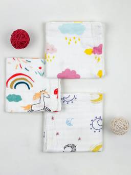Baby Moo - Galaxy Multicolour 3 Pack Large Muslin NaPackin