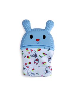 Baby Moo - Rabbits Eat Carrots Blue Teething Mitten