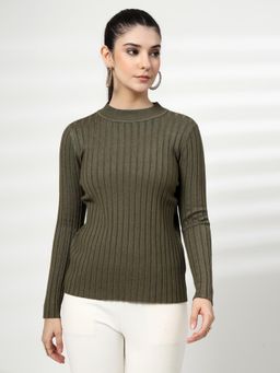 Mafadeny - Women Ribbed Knit Long Sleeve Top