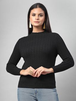 Mafadeny - Women Ribbed High Neck Top