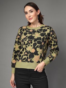 Mafadeny - Women Floral Printed Round Neck Pullover