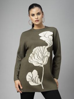 Mafadeny - Women Floral Printed Sequined longline Top