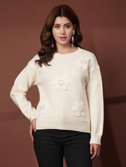 Mafadeny - 3D Floral Embroidered Pullover
