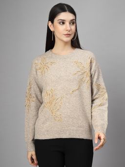 Mafadeny - Embroidered Round Neck Pullover