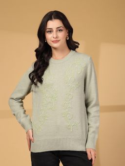 Mafadeny - Light Green Embellished Sweater
