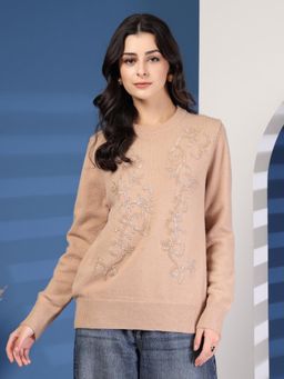 Mafadeny - Khaki Embellished Sweater