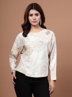 Mafadeny - Floral Printed Round Neck Top
