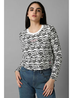 Allen Solly - Women White Print Casual T-shirt