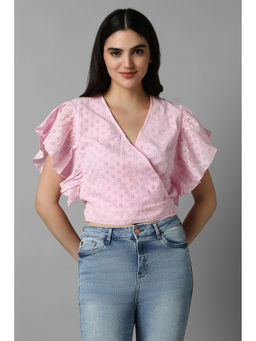 Allen Solly - Women Pink Solid Casual Crop Top