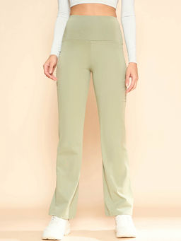 COLOR CAPITAL - Women Green Flared Panel Tights