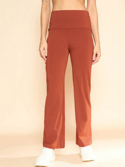 COLOR CAPITAL - Women Rust Flared Panel Tights