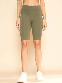 COLOR CAPITAL - Women Olive Cycling Shorts