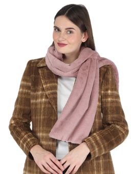 Monte Carlo - Women Polyester Blend Pink Solid Muffler