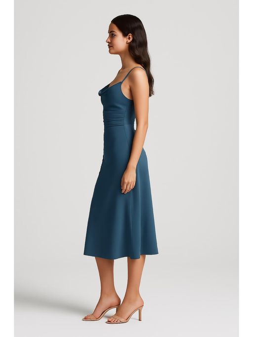 navy blue short dresses Strapless Navy Blue Ruched Short Dress – Ohmollydress main image 0