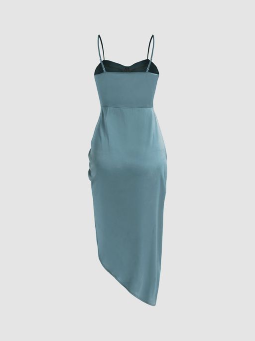 cider blue silk dress This dress really tells you that you have a tiny waist #ciderdress  #satindress