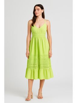 Cider - Floral Lace Hollow Out Midi Dress