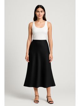Cider - Satin Solid Ruffle Long Skirt