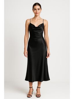 Cider - Cowl Neck Sleeveless Mermaid Midi Dress