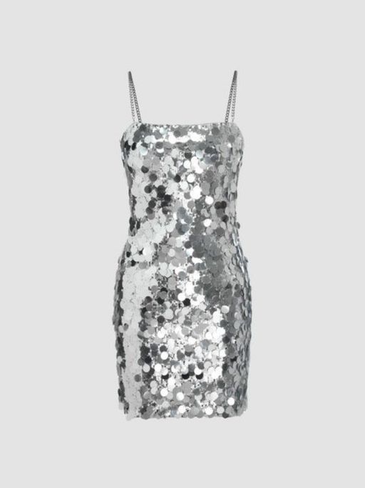 silver sequin chain dress Amazon.com: Aukmla Women Sparkly Sequin Chainmail Dress Silver Dots Disco Mini Dresses Nightclub Sleevess V Neck Body Chain Dresss (US, Alpha, One Size, Regular, Regular, Silver) : Clothing, Shoes & Jewelry