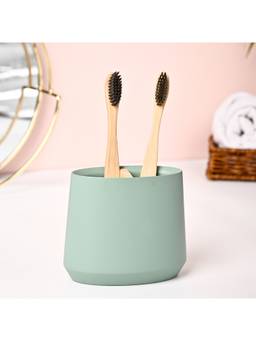 Voncasa - Green Glossy Polyresin Toothbrush Holder
