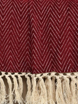 Saral Home - Maroon Chenille Throw (140 x 160 cm)