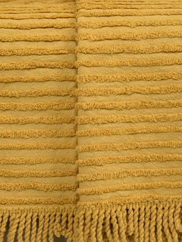 Saral Home - Stripe Barkha Washable Cotton Sofa Cover Throw Beige