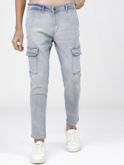 HIGHLANDER - Men Blue Solid Heavy Fade Jeans