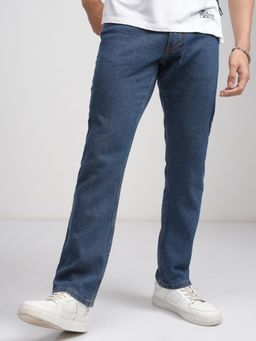 HIGHLANDER - Men Blue Straight Fit Clean Look Stretchable Jeans