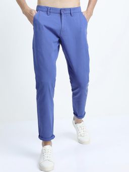 HIGHLANDER - Men Blue Solid Trouser