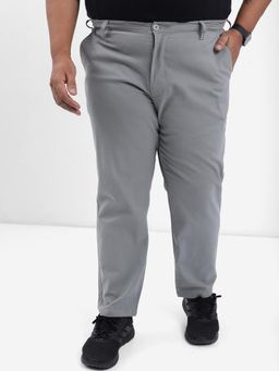 HIGHLANDER - Men Grey Plus Size Solid Trouser