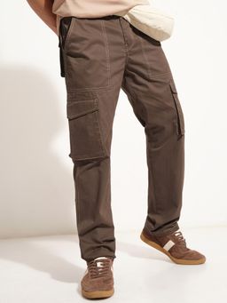 HIGHLANDER - Men Cocoa Straight Fit Cargo Pant