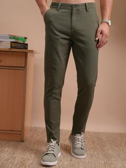 LOCOMOTIVE - Men Mid Rise Full Length Cotton Trouser