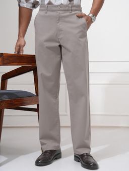 LOCOMOTIVE - Men Grey Cotton Solid Carpenter Fit Trouser