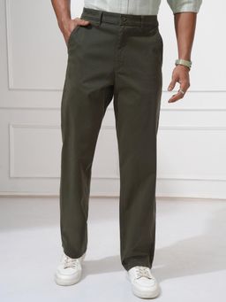 LOCOMOTIVE - Men Cotton Regular Fit Solid Trouser