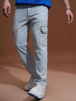 HIGHLANDER - Men Cotton Straight Fit Light Fade Jeans