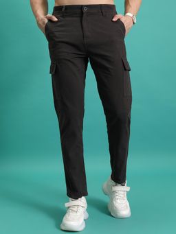 HIGHLANDER - Men Solid Cotton Cargo Pant