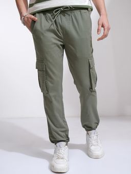 HIGHLANDER - Men Cotton Solid Casual Cargo Pocket Jogger
