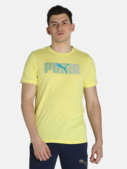 Puma - Mens Graphic Tee V Men Yellow T-shirt
