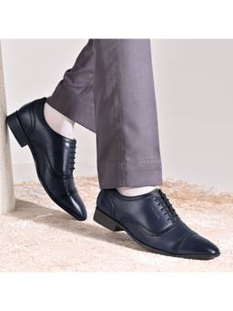 Valentino - Men Premium Leather Classic Cap-Toe Oxford Shoes