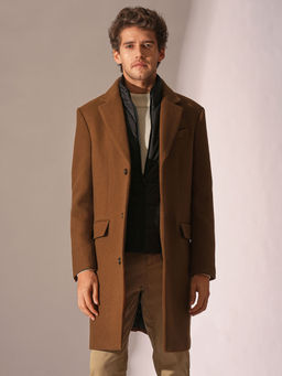 Selected - Selected Dark Brown Tailored Wool Coat